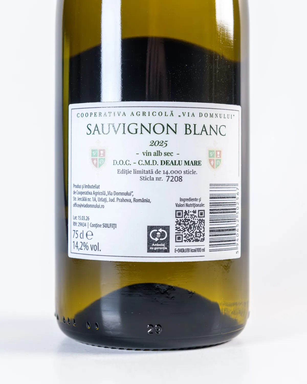 Via Domnului Sauvignon Blanc 2025 Ediție Limitată vin alb DOC