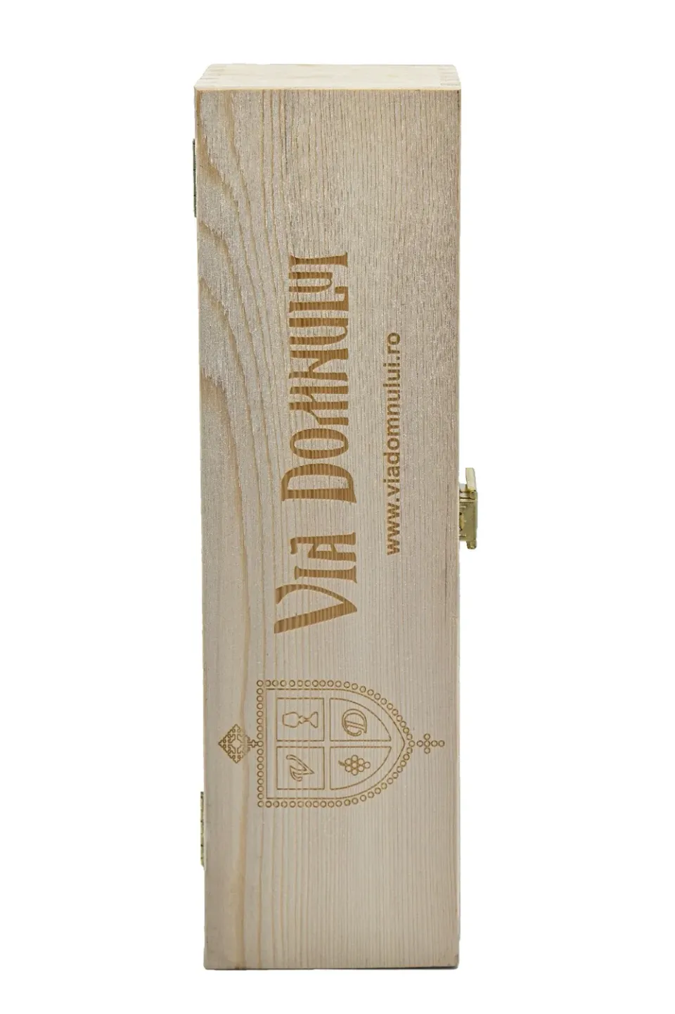 Via Domnului cutie lemn inscripționată cadou 1 sticlă vin