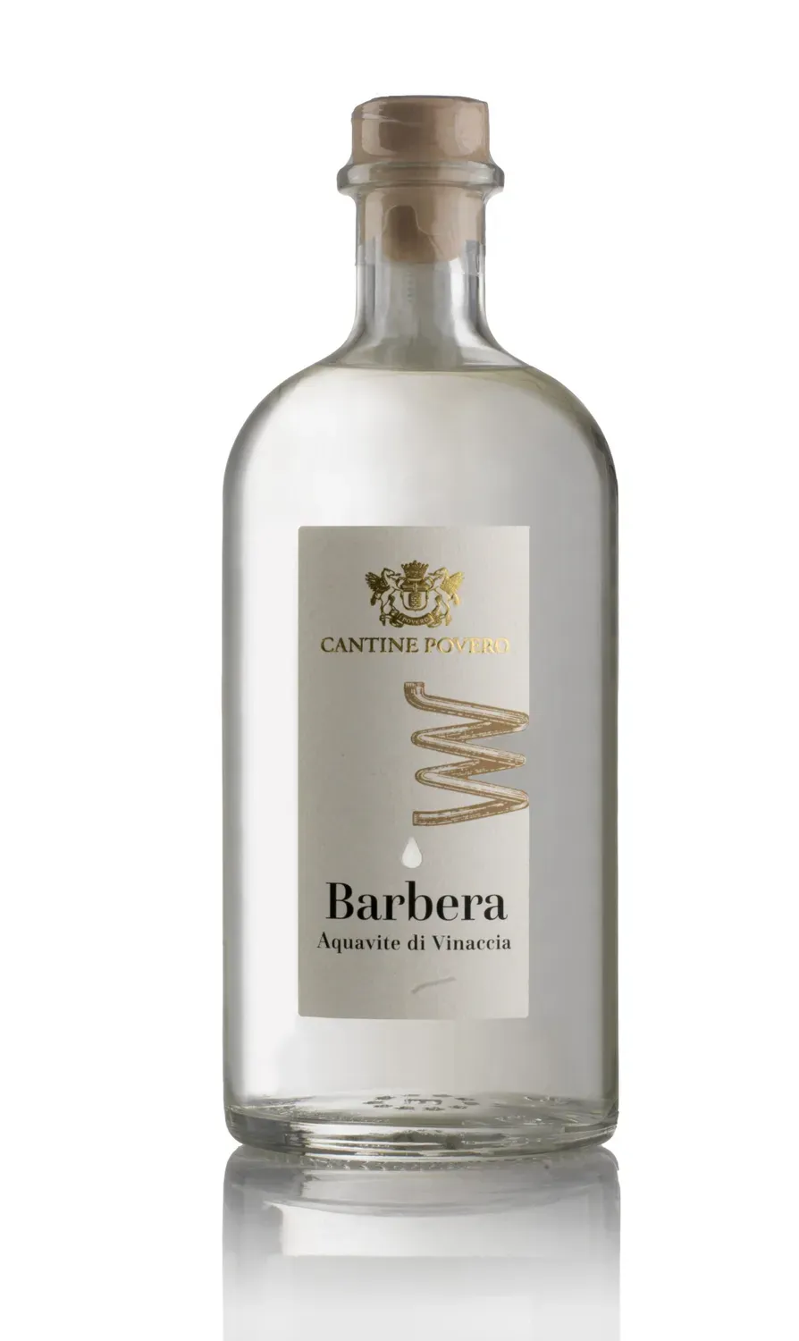 Cantine Povero Aquavite Barbera grappă 42% cristalină
