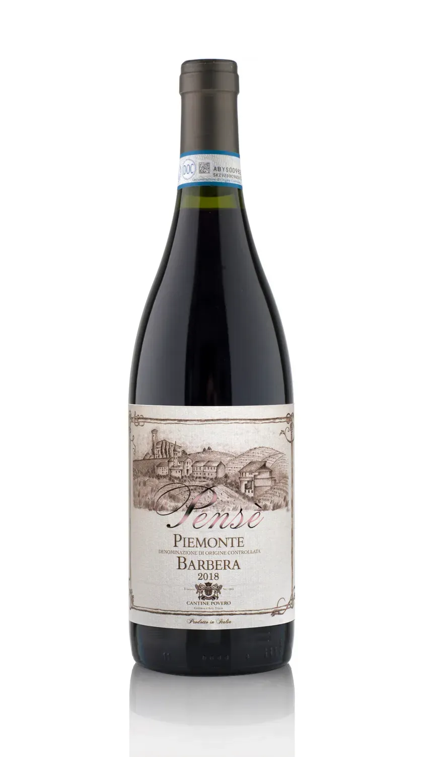 Cantine Povero Pensé Piemonte Barbera vin roșu 2023 catifelat