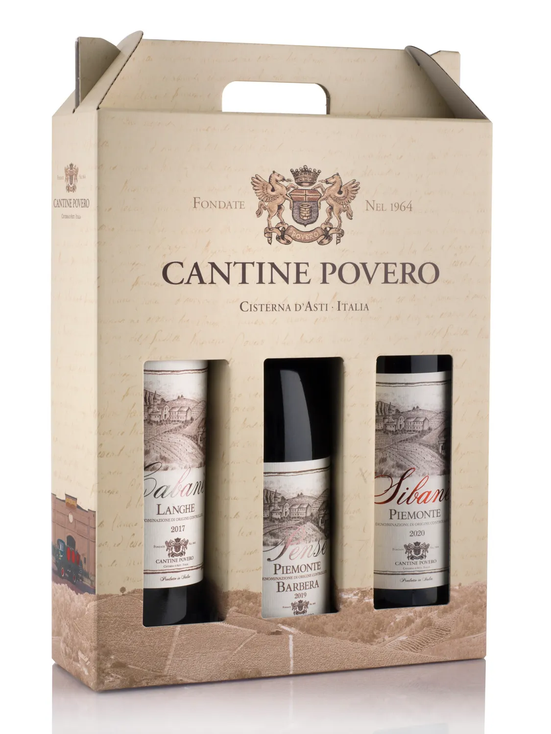 Cantine Povero Trio Intensi Piaceri Set 3 Vinuri Roșii Barbera