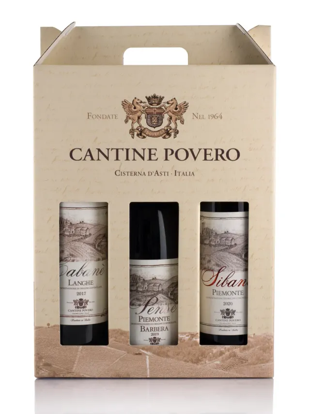 Cantine Povero Trio Intensi Piaceri Set 3 Vinuri Roșii Barbera