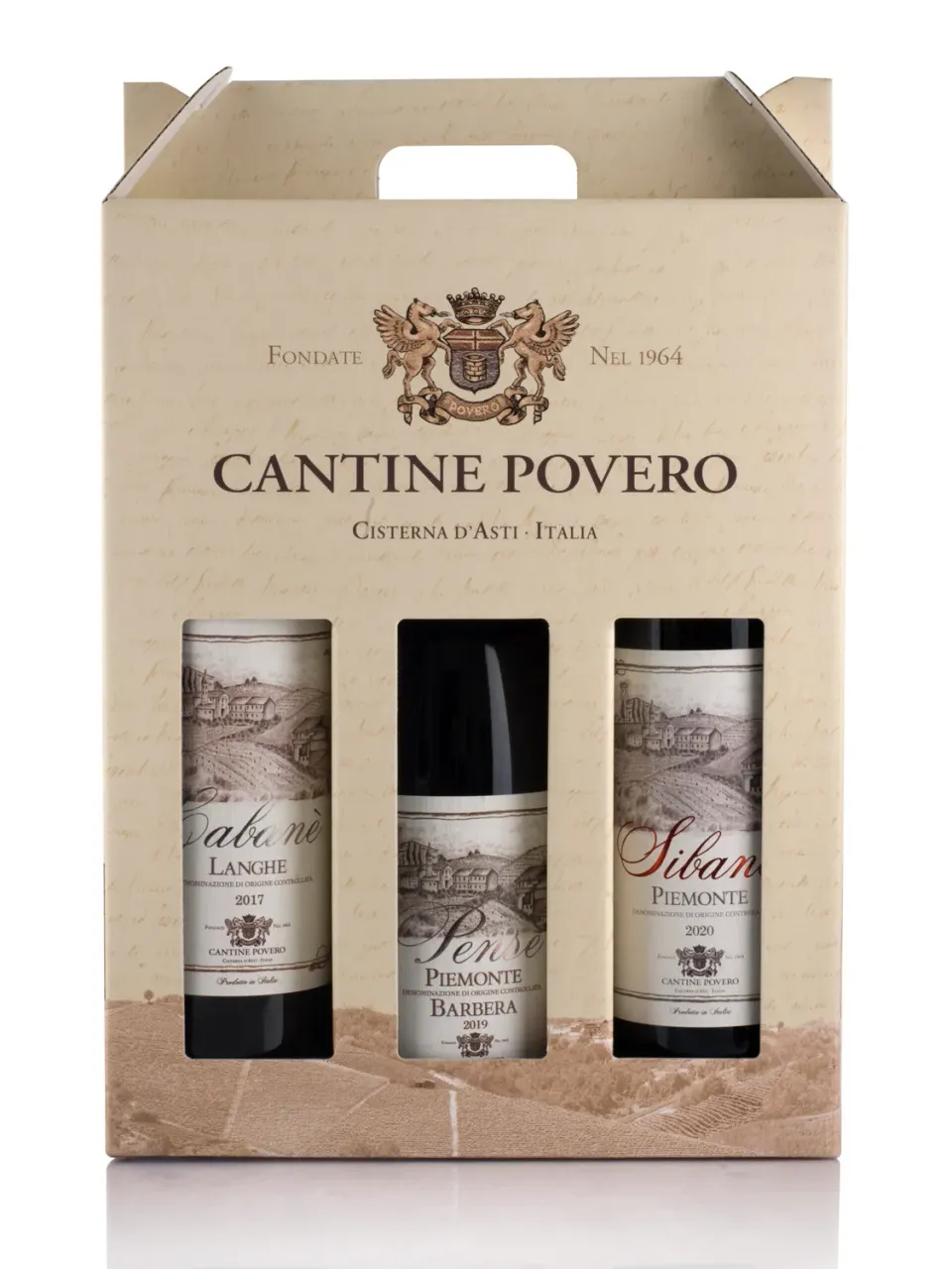 Cantine Povero Trio Intensi Piaceri Set 3 Vinuri Roșii Barbera