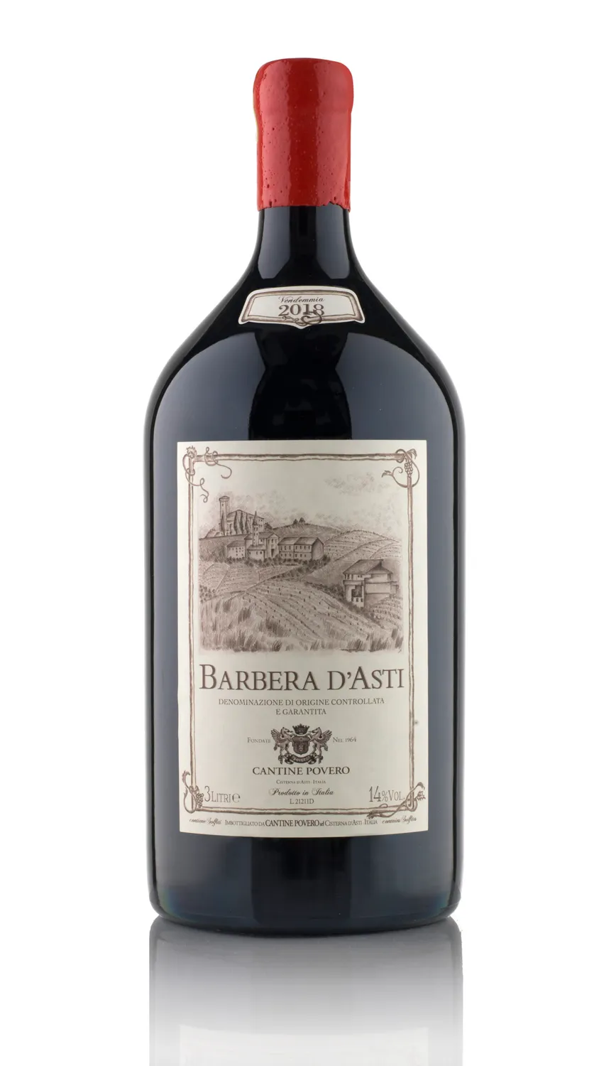 Cantine Povero Barbera d’Asti Jeroboam vin rosu 3L 2021 DOCG